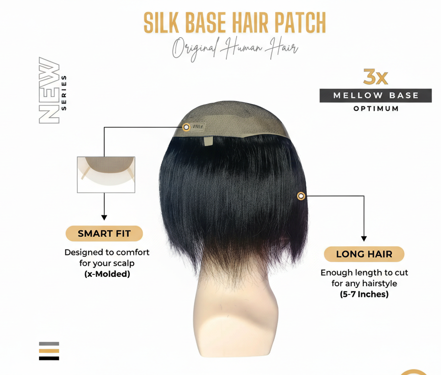 Srhairfeelers SILK BASE Smart Hair Patch for Men Hover